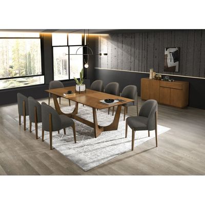 Cayden 1+8 Dining Set - Walnut - With 2-Year Warranty