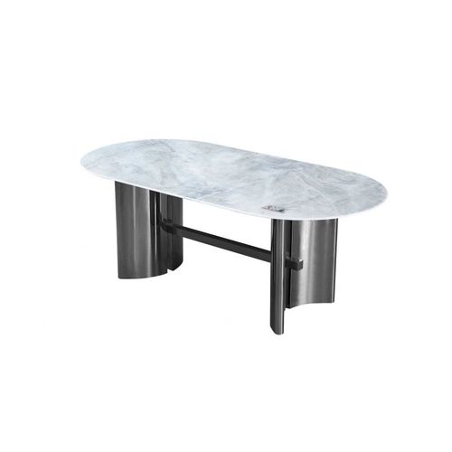 Waverley 6-Seater Sintered Stone Dining Table - Grey - With 2-Year Warranty