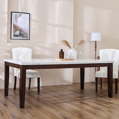Brody 1 + 8-Seater Dining Set with Brody Dining Chair - White/Walnut - With 2-Year Warranty