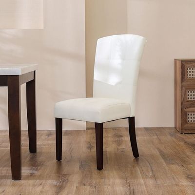 Brody 6 Seater Dining  Set W/ Brody  Dining Chair  - White/Walnut
