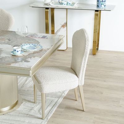 Renies 10-Seater Dining Set - White/Gold - With 2-Year Warranty