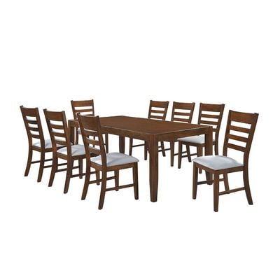 Eustace 8-Seater Dining Table - Dark Brown - With 2-Year Warranty