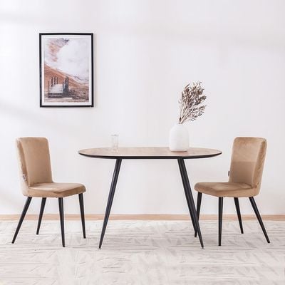 Tiago 4-Seater Dining Table - Brown/Black - With 2-Year Warranty