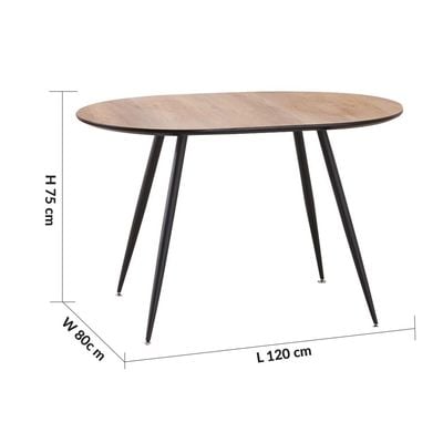 Tiago 4-Seater Dining Table - Brown/Black - With 2-Year Warranty