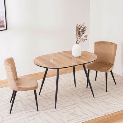 Tiago 4 Seater Dining Table- Brown/Black