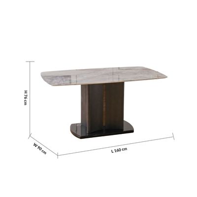 Casandra 1 + 6 Dining Set - Marble / Grey