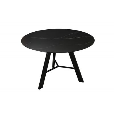 Cintra 4 Seater Round Dining Table - Black