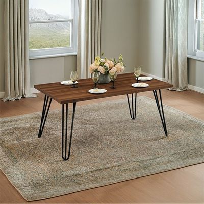 Bolton 6 Seater Dining Table - Brown / Black