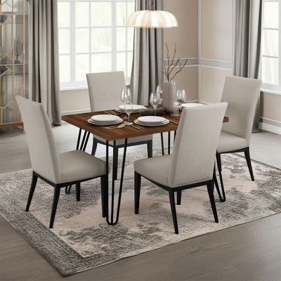 Bolton 4 Seater Dining Table - Brown / Black