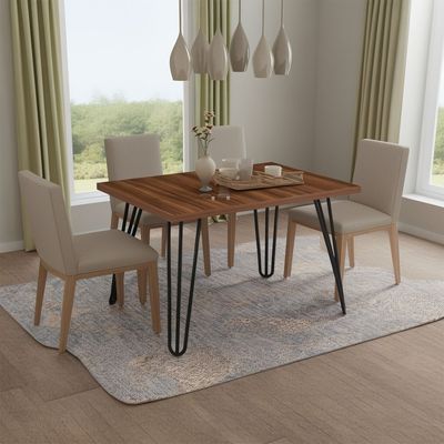 Bolton 4 Seater Dining Table - Brown / Black