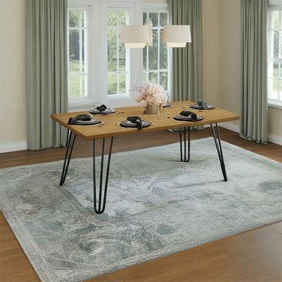 Rizza 6 Seater Dining Table - Light Oak / White