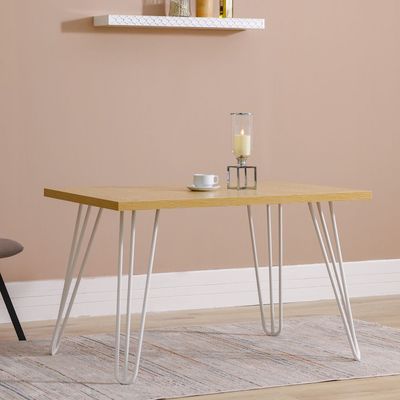 Rizza 4-Seater Dining Table - Light Oak/White