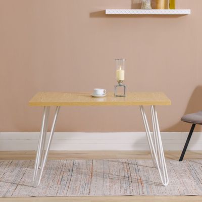 Rizza 4-Seater Dining Table - Light Oak/White