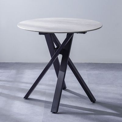 Alleria 2 Seater round  Dining Table - Grey / Black