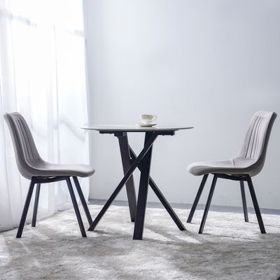 Alleria 1 + 2-Seater Round Dining Table - Grey/Black