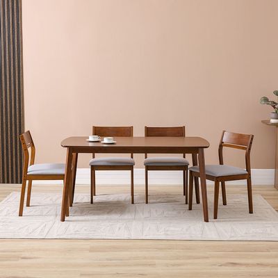 Mervil 1+6-Seater Dining Set - Style Oak/Grey - With 2-Year Warranty