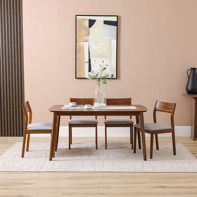 Mervil 1+6-Seater Dining Set - Style Oak/Grey - With 2-Year Warranty