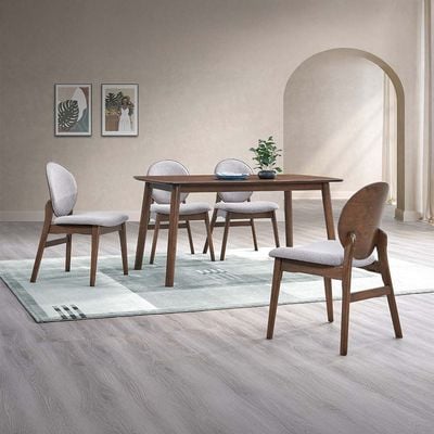 Asuma 1+6 Dining Set - Walnut / Grey