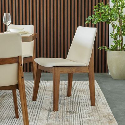 Artilla 1 + 10-Seater Wooden Dining Set - Walnut/Beige - With 2-Year Warranty 