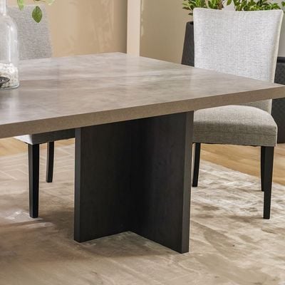 Pletora 1 + 8-Seater Dining Set - Cement Grey/Dark Oak - With 2-Year Warranty