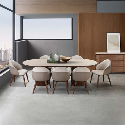 Austria 1 + 8 Dining Set - Natural Walnut