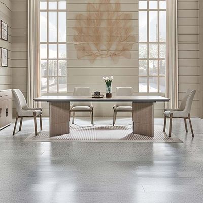 Libra 1 + 8 Dining Set -Dining Table Light Brown / Beige