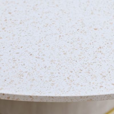 Margaret 1 + 8 Round Dining Set - Beige/Terrazzo/Gold - With 3-Year Warranty