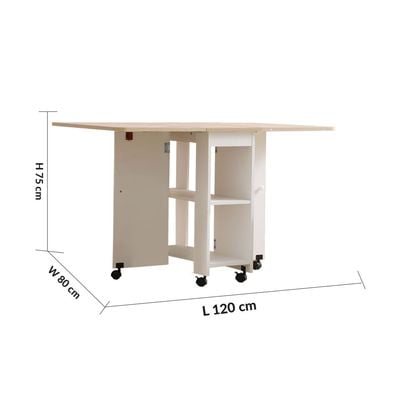 Algeria 1+4 Folding Table Dining Set - White/Oak - With 2-Year Warranty