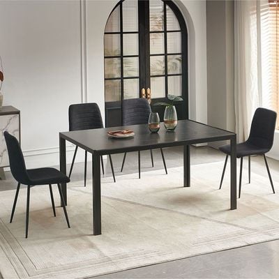 Arbel 1+6 Sintered Stone Dining Set - Black