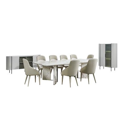 Lenwort 1+8 Dining Set - White / Grey