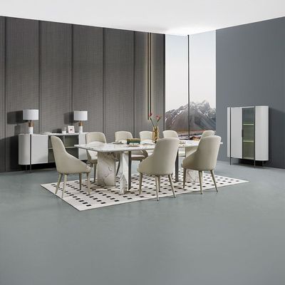 Lenwort 1+8 Dining Set - White / Grey