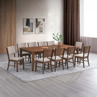 Raytown  1 + 10  Solidwood Dining set- Walnut / Brown