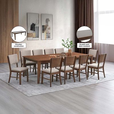 Raytown  1 + 10  Solidwood Dining set- Walnut / Brown