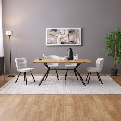 Moroni  1 + 6   Dining set- Brown / Grey