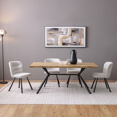 Moroni  1 + 6   Dining set- Brown / Grey