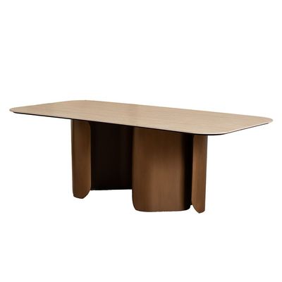 Skylar 1+8 Ceramic Dining Set - Beige/Brushed Brass