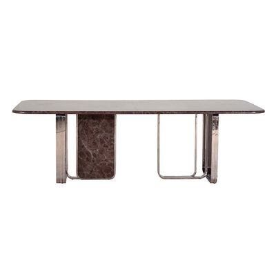 Devibar 1+8 Dining Set - Brown/Silver