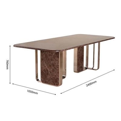 Devibar 1+8 Dining Set - Brown/Silver