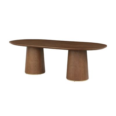 Annika 1 + 8 Dining Set - Walnut / Beige