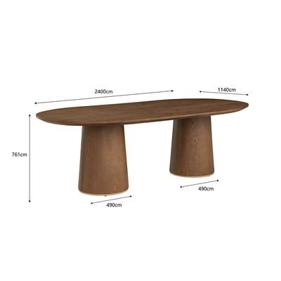 Annika 1 + 8 Dining Set - Walnut / Beige