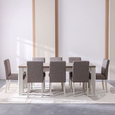 Olivos 8 Seater Dining Table -  Ash/Grey Oak
