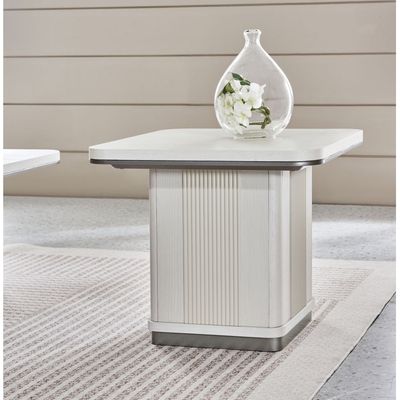 Aries End Table - L. Beige Oak veneer