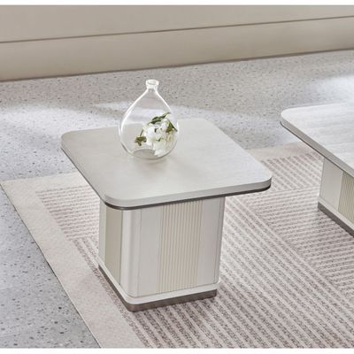 Aries End Table - L. Beige Oak veneer