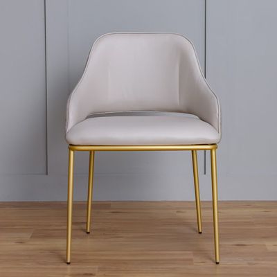 Margaret 1 + 6-Seater Dining Set with Margaret Dining Chair - Beige/Gold - With 2-Year Warranty