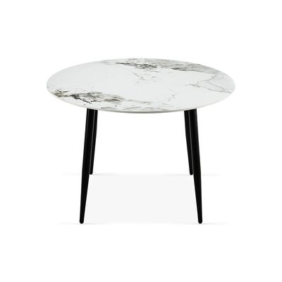 Elmont 4 seater Round Dining table Ceramic- White/Black