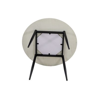 Elmont 4 seater Round Dining table Ceramic- White/Black