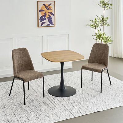 Agata 2 Seater Dining Table-Brown/ Black