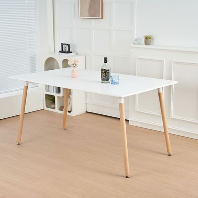 Stork 6 Seater  Dining Table  - White / Beech