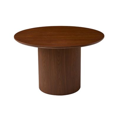 Davion 4 Seater Round Dining Table  - Walnut