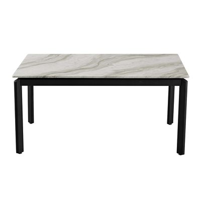 Flash 6 Seater Marble Top Dining Table- White Grey /Black
